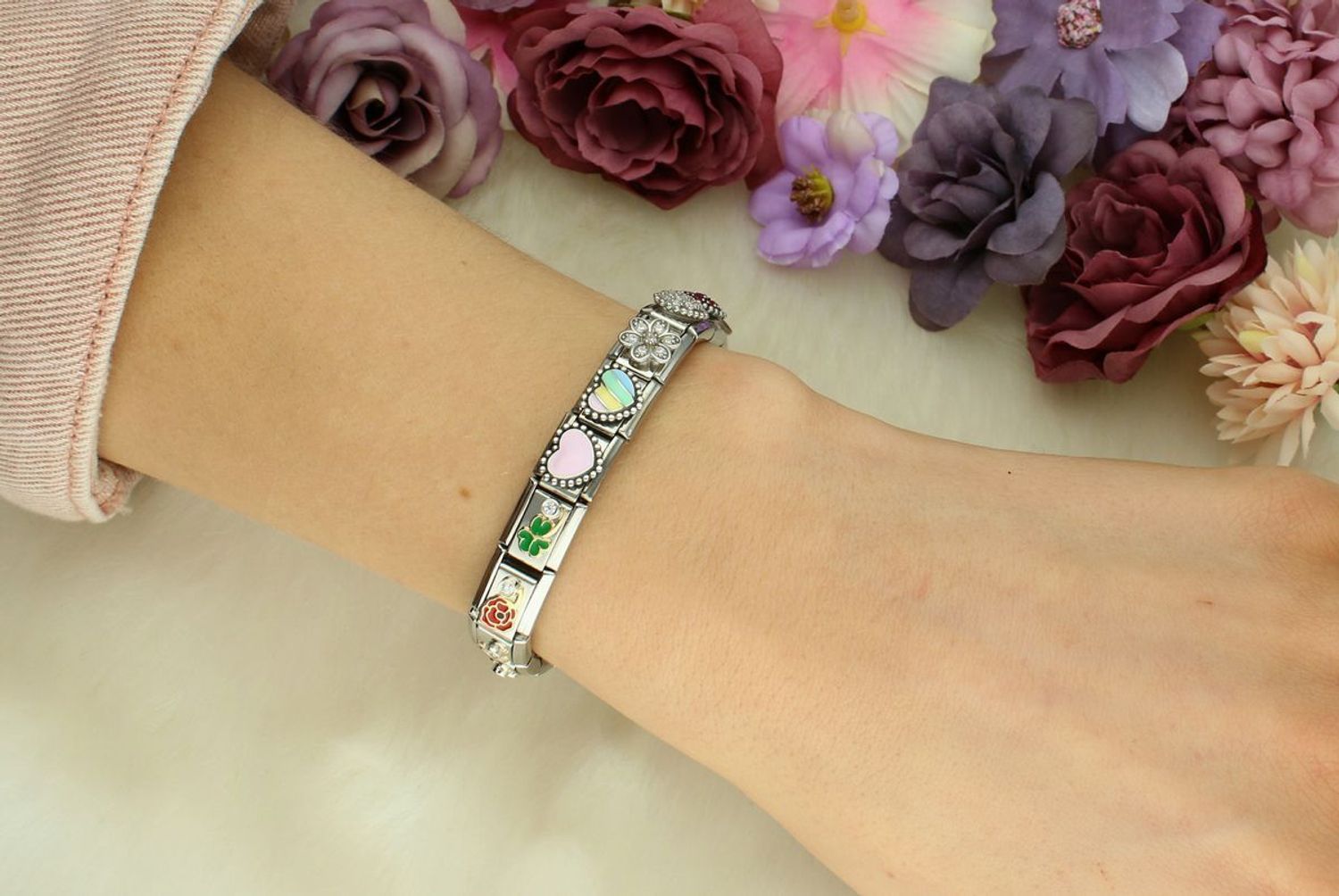 Charms Nomination Link 18K zawieszka złoto  Różowe serce ze złotym sercem  030283 30.jpg